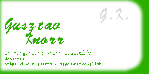 gusztav knorr business card